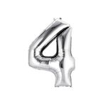 5DM 4 Rakam Folyo Gümüş Balon Küçük 35 Cm