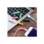 5DM 4lü Apple, Android Şaj Kablosu Koruyucu Silikon Spiral Yay Aparat