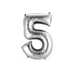 5DM 5 Rakam Folyo Gümüş Balon Küçük 35 Cm
