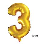 5DM 90 Cm 3 Rakamı Folyo Balon Altın