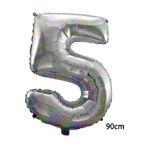 5DM 90 Cm 5 Rakamı Folyo Balon Gümüş
