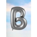 5DM B Harfi Gümüş Folyo Balon 100 Cm 40 Inç 1 Metre Silver