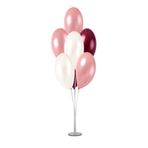 5DM Balon Süsleme Standı 7'li Set, 75 cm, Pembe-Beyaz-Bordo