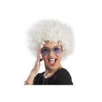 5DM Beyaz Renk Kıvırcık Afro Bonus Peruk