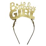 5DM Birthday Girl Yazılı Altın Renk Parti Kızı Doğum Günü Tacı