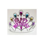 5DM Gümüş Renk Happy Birthday Yazılı Doğum Günü Tacı 60 Cm
