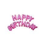 5DM Happy Birthday Yazılı Harf Balon, Metalik, Pembe