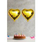 5DM Kalp Şekilli Gold Folyo Balon 10 inc 25 cm 2 Adet
