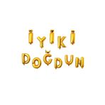 5DM Kazanabil Iyiki Doğdun Set Altın Renkli Folyo Balon Harfler 40cm