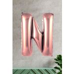 5DM N Harfi Rose Gold Folyo Balon 100 Cm 40 Inç 1 Metre Baş Harf Balon