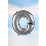 5DM O Harfi Gümüş Folyo Balon 100 Cm 40 Inç 1 Metre Silver