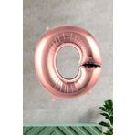 5DM O Harfi Rose Gold Folyo Balon 100 Cm 40 Inç 1 Metre Baş Harf Balon