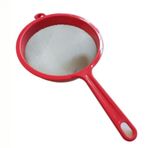 5DM Plastik Saplı Paslanmaz Çelik Süzgeç - Kırmızı - 17 cm