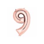5DM Rose Gold 9 Rakamlı Folyo Balon 100 Cm