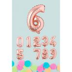 5DM Rose Gold Rakam Folyo Balon, 16 inç 40 cm, Sayı Balonları