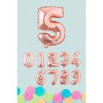 5DM Rose Gold Rakam Folyo Balon, 40 cm, Sayı Balonları