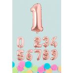 5DM Rose Gold Rakam Folyo Balon Rose Gold Sayı Balonlar 16 inç 40 cm 1