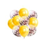 5DM Sarı Şeffaf Konfetili Balon Seti, Renkli, Tek Ebat
