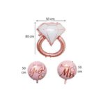 5DM Tek Taş Yüzük Rose Gold Folyo Balon Seti
