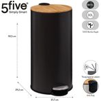 5Five 5Fıve Bambou - Siyah - 30 Lt Pedallı Çöp Kovası