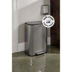 5FIVE Titan 50 L Metal Pedallı Çöp Kovası - Soft Close, Çıkarılabilir İç Kova, Paslanmaz Çelik