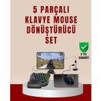 5’i 1 Arada Mobil Oyun Seti Klavye Mouse Dönüştürücü iOS & Android