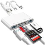 5'i 1 Arada Type-C Hub Adaptörü - 3 Farklı Bağlantı Girişi, 2 Adet USB, SD TF PD Reader Kart Okuyucu, Ultra Hızlı Veri Aktarımı, Çok Portlu Çoklayıcı ve Çevirici Type-C HDMI Hub Adaptör
