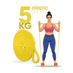 5kg Barfiks Lastiği Gym Resistance Band Antrenman Kas Geliştirme Bandı Sarı (Hafif)
