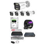 5'li 5MP IP Kamera Seti | PoE | Hikvision NVR | İç/Dış Mekan | Gece Görüş | Ses Kayıt | Mobil İzleme 500GB HDD Full Set