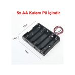 5'li Aa Kalem Pil Kutusu Yuvası 7.5v Kablolu Kalem Pil
