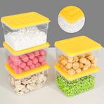 5'li Derin Mikrodalga Uyumlu Organizer Set Düzenleyici Gıda Erzak Saklama Kabı 1100ML Sarı