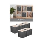 5'li Dolap Içi Düzenleyici , Çamaşır Oyuncak Saklama Kutusu Sepet Organizer 33x30x30 Gri