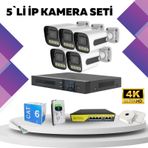 5'li Güvenlik Ip Kamera Seti - 4mp Dış Mekan Kamera, 3.6mm Lens,