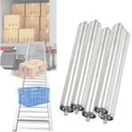 5'li Paket Ağır Hizmet Tipi Paslanmaz Çelik Konveyör Silindirleri - Depolar ve Kendin Yap Projeleri için 2.4 "2" 1.5" 1" Çap - Güçsüz Yedek Bant Silindirleri (25MM)
