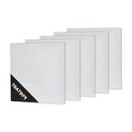 5'li Paket Beyaz Pamuklu Akrilik Tuval, 20X20 cm Boyutunda Resim Kanvası
