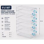 5’li Set Erkek Ayakkabı Saklama Kutusu Şeffaf Kapaklı İstiflenebilir Ayakkabı Düzenleyici Organizer