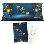 5'li set hediye paketi, para hediyesi, düğün, doğum günü, Nix, hediye, yastık ambalajı, büyük, "Alles Liebe", 24,3 x 3,2 x 11,7 cm, uygun tebrik kartı ve zarflı