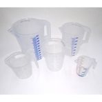 5li Set Şeffaf Kırılmayan Plastikten Kulplu Sürahi Tipi Ölçek Kapları Çok Amaçlı Dereceli Ölççü Kabı - 450 ml