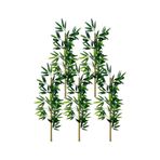 5Li Set Yapay Bambu Sopası 10 Yapraklı 90Cm Yapay Çiçek Bambu Duvarı Separatör Çiçeği Yapay Çiçek