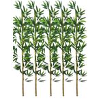 5Li Set Yapay Bambu Sopası 14 Yapraklı 130Cm Yapay Çiçek Bambu Duvarı Separatör Çiçeği Yapay Çiçek