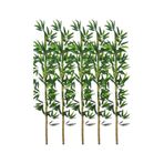 5Li Set Yapay Bambu Sopası 16 Yapraklı 150Cm Yapay Çiçek Bambu Duvarı Separatör Çiçeği Yapay Çiçek