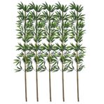 5Li Set Yapay Bambu Sopası 17 Yapraklı 160Cm Yapay Çiçek Bambu Duvarı Separatör Çiçeği Yapay Çiçek