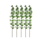 5Li Set Yapay Bambu Sopası 20 Yapraklı 190Cm Yapay Çiçek Bambu Duvarı Separatör Çiçeği Yapay Çiçek