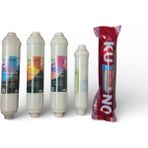 5’li Su Arıtma Filtresi Seti – Kuno 80 Gpd Membran + Pallas Tatlandırıcı | Kapalı Kasa Uyumlu | 7 L Dirsek + 1 T Dirsek