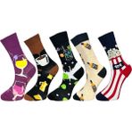 5'li Unisex Esnek Eğlenceli Tasarım Içecek Temalı Karışık Renkli Nefes Alabilen Soket Çoraplar - Çok Renkli - 36 - 44