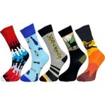 5'li Unisex Esnek Eğlenceli Tasarım Karışık Renkli Nefes Alabilen Soket Çoraplar - Çok Renkli - 36 - 44