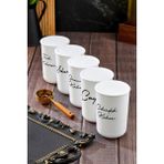 5'li Vakum Kapaklı Etiket Çay-Şeker-Kahve Akrilik (Plastik)Kavanoz 900ML Saklama Kabı - Beyaz - 900 ml