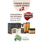 5'li Yoğun Saç Bakım Seti, Düzleştirici & Saç Botoxu, Tuzsuz Şampuan, Bakım Spreyi, Maske ve Krem