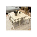 5'Lİ Zigon Sehpa Seti-Modern Krem Renk Orta Sehpa Takımı 34851384