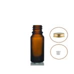 5Ml Kahverengi Şişe Metal Gold Düz Kapaklı, 10 Adet, Cam Şişe, Esans Şişesi, Yağ Şişesi, Kozmetik Şişesi